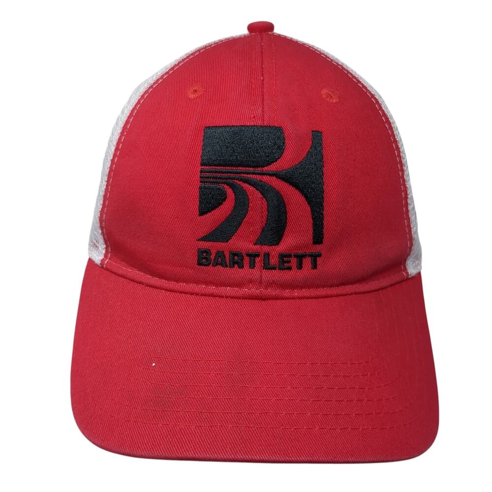 Bartlett Strapback Trucker Hat Red One Size Mesh Back Colorblock Outdoor
